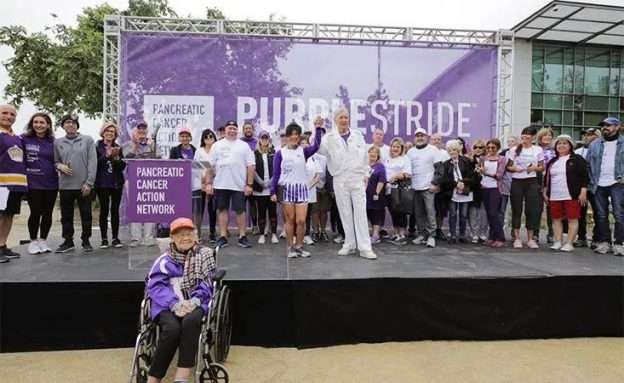 Alex Trebek at PanCAN PurpleStride walk in Los Angeles in 2019