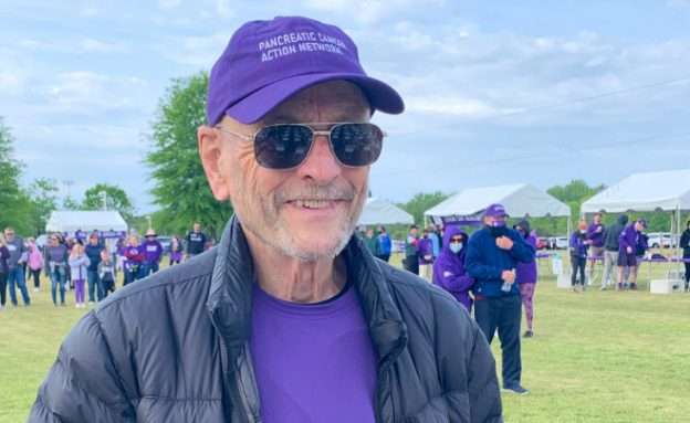 Rod Devlin, a pancreatic cancer survivor, at PanCAN PurpleStride Richmond 2022