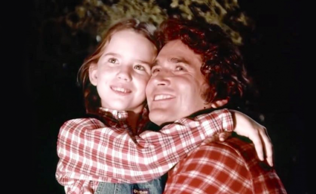 1. Michael Landon and Melissa Gilbert, actors, on “Little House on the Prairie” set