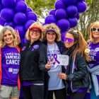 Pancreatic cancer survivor Reesa Levy at PanCAN’s PurpleStride (center)